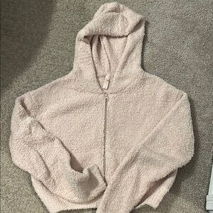 SKIMS Cozy Pink Fleece Zip-Up Hoodie